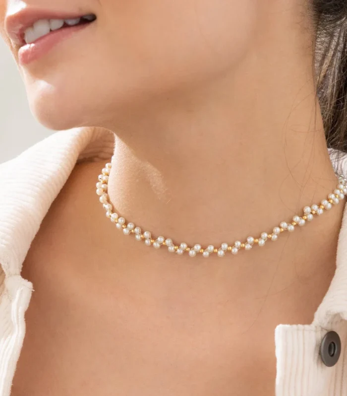 Choker Tejido Perlas