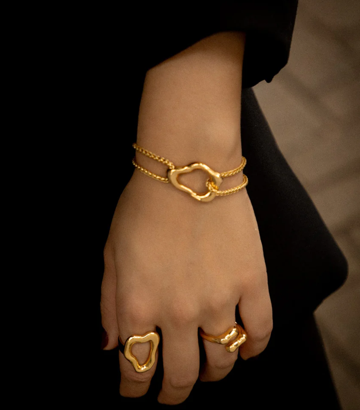 Pulsera Silueta Amorfa + Aretes
